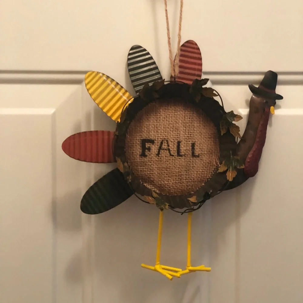 Halloween decorations pumpkin wreath and turkey for your door fun colors